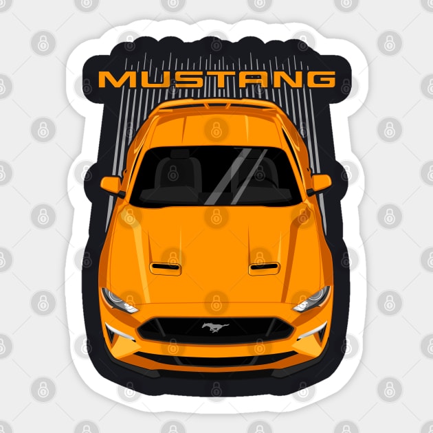 Mustang GT 2018 to 2019 - Orange Sticker by V8social